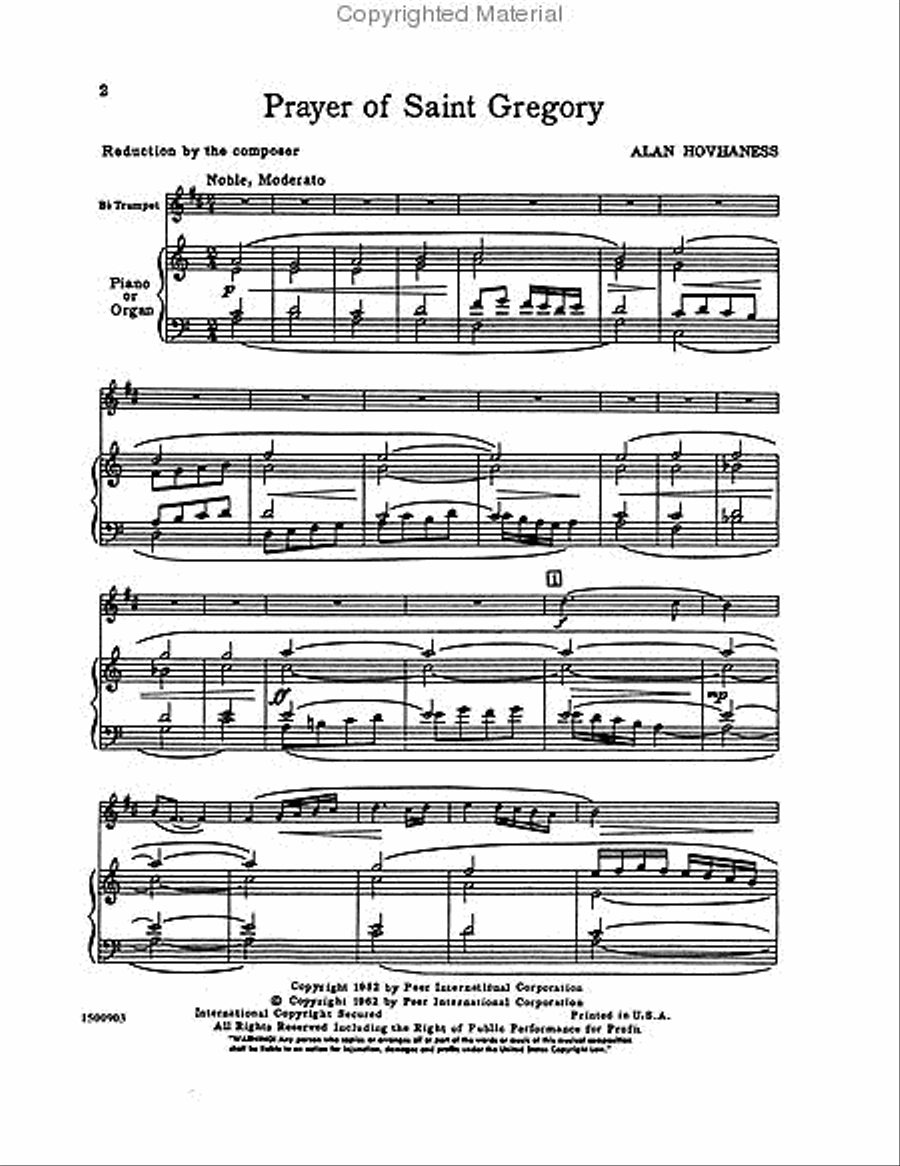 Prayer of Saint Gregory Trumpet Solo scores gallery preview page 2
