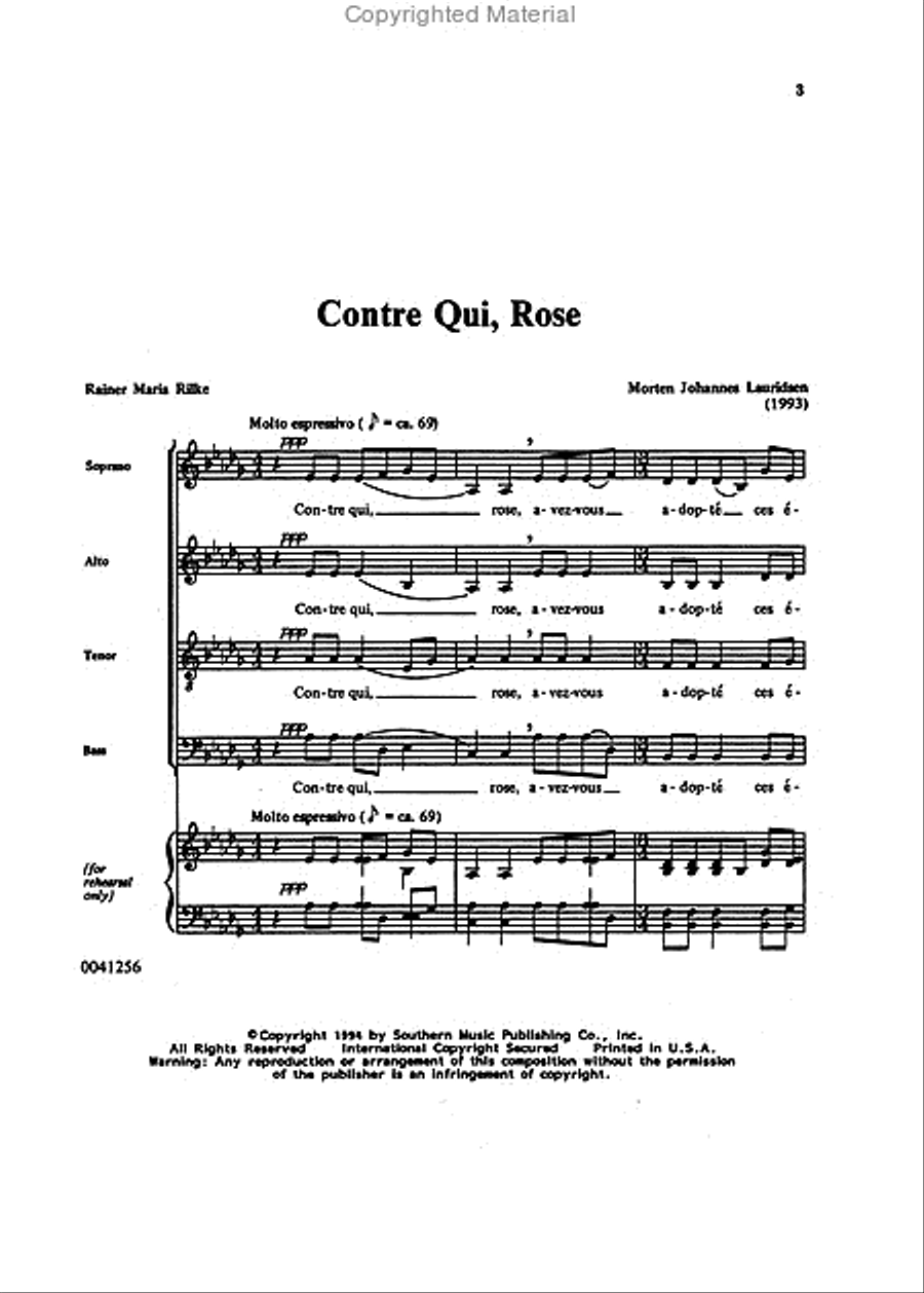 Contre qui, rose (Against whom, rose) 4-Part scores gallery preview page 2