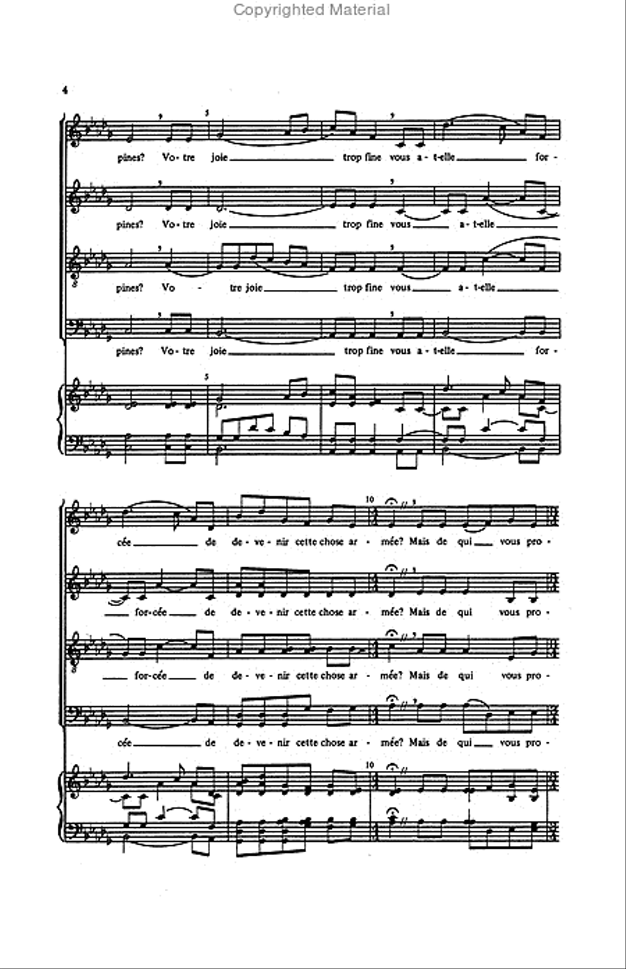 Contre qui, rose (Against whom, rose) 4-Part scores gallery preview page 3