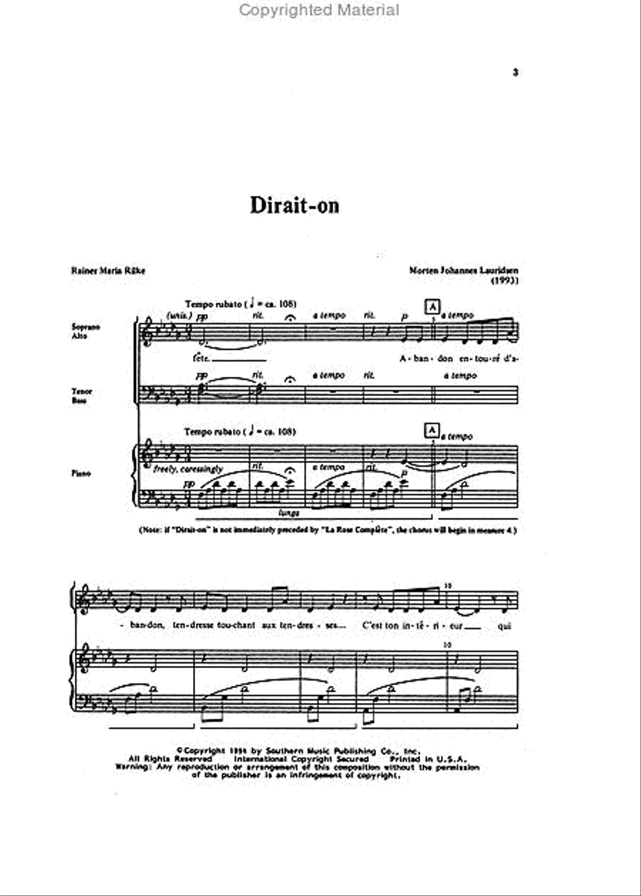 Dirait-on (So they say) 4-Part scores gallery preview page 2