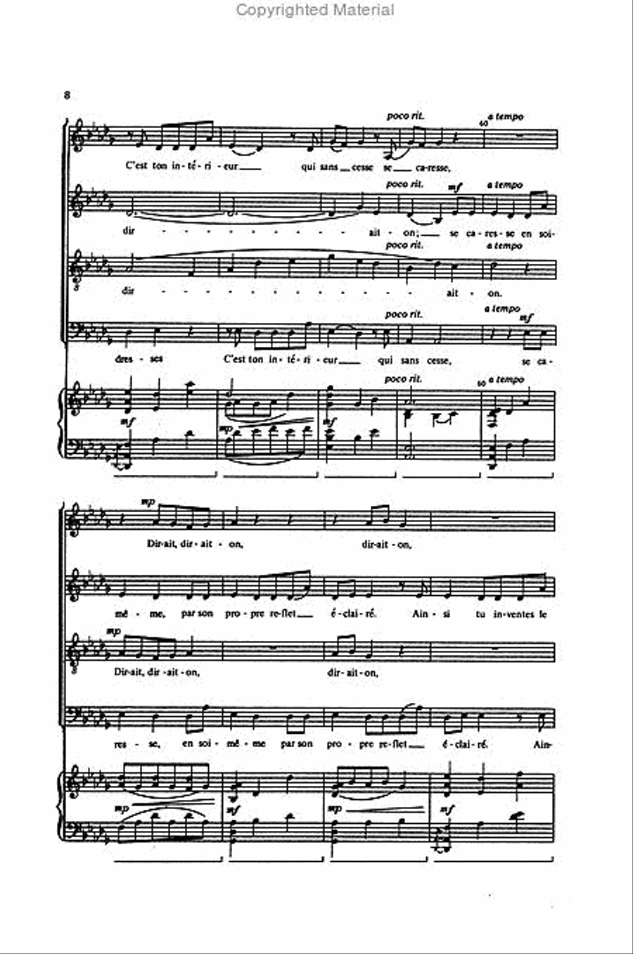 Dirait-on (So they say) 4-Part scores gallery preview page 4
