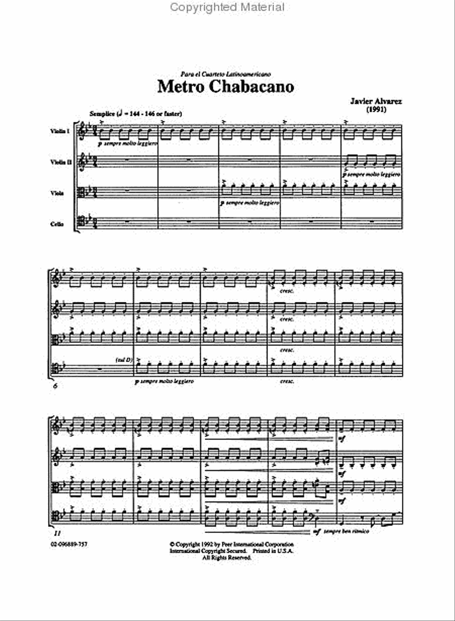 Metro Chabacano String Quartet scores gallery preview page 2