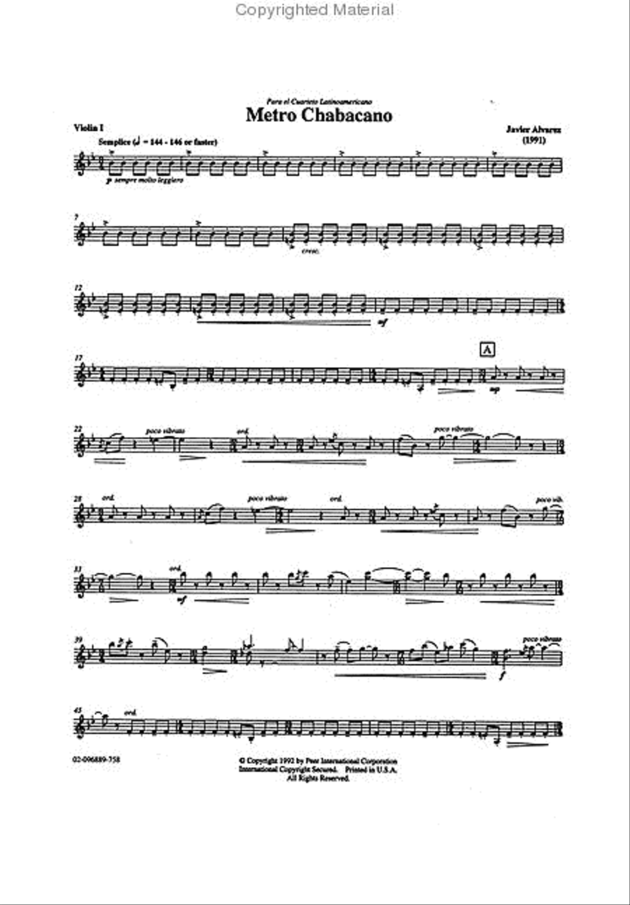 Metro Chabacano String Quartet scores gallery preview page 2