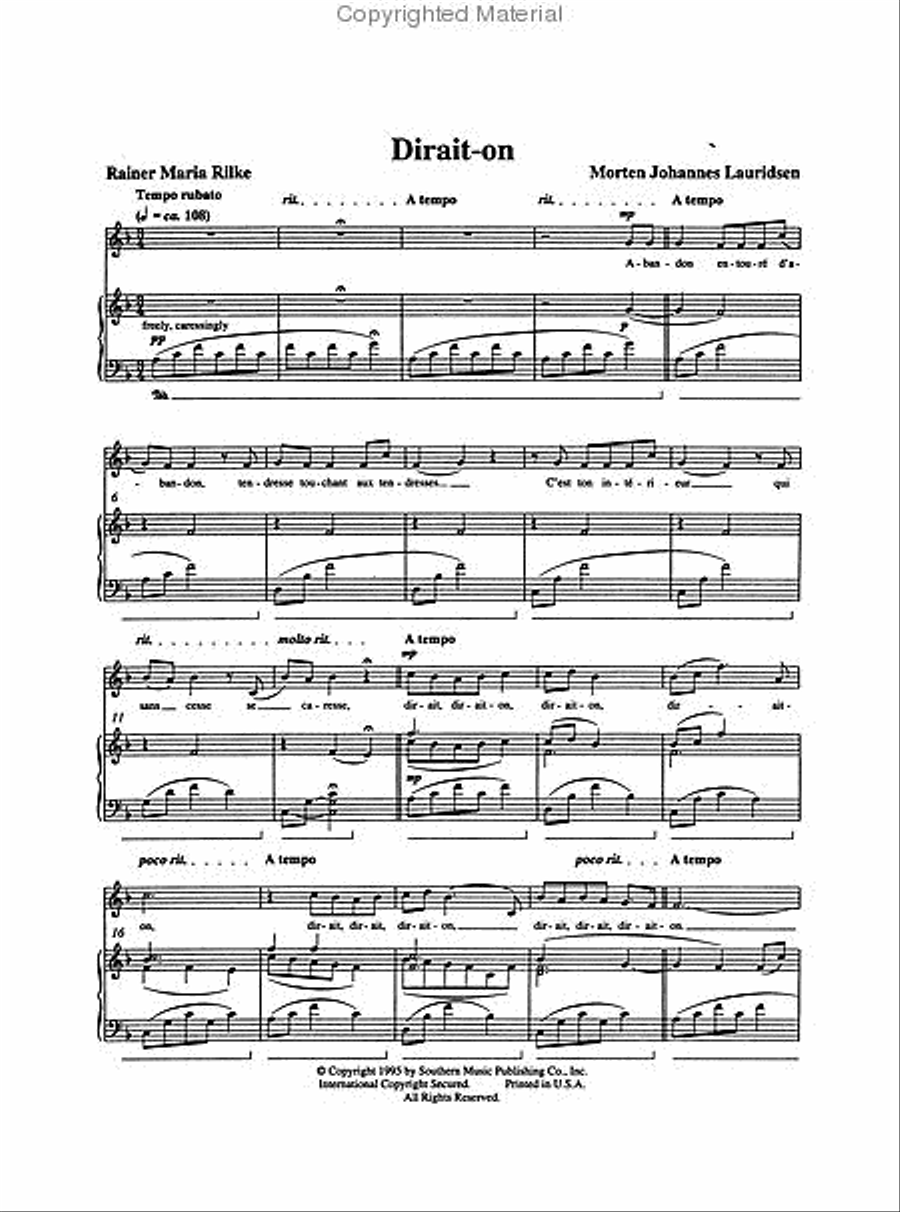 Dirait-on from “Les Chansons des Roses” High Voice scores gallery preview page 2