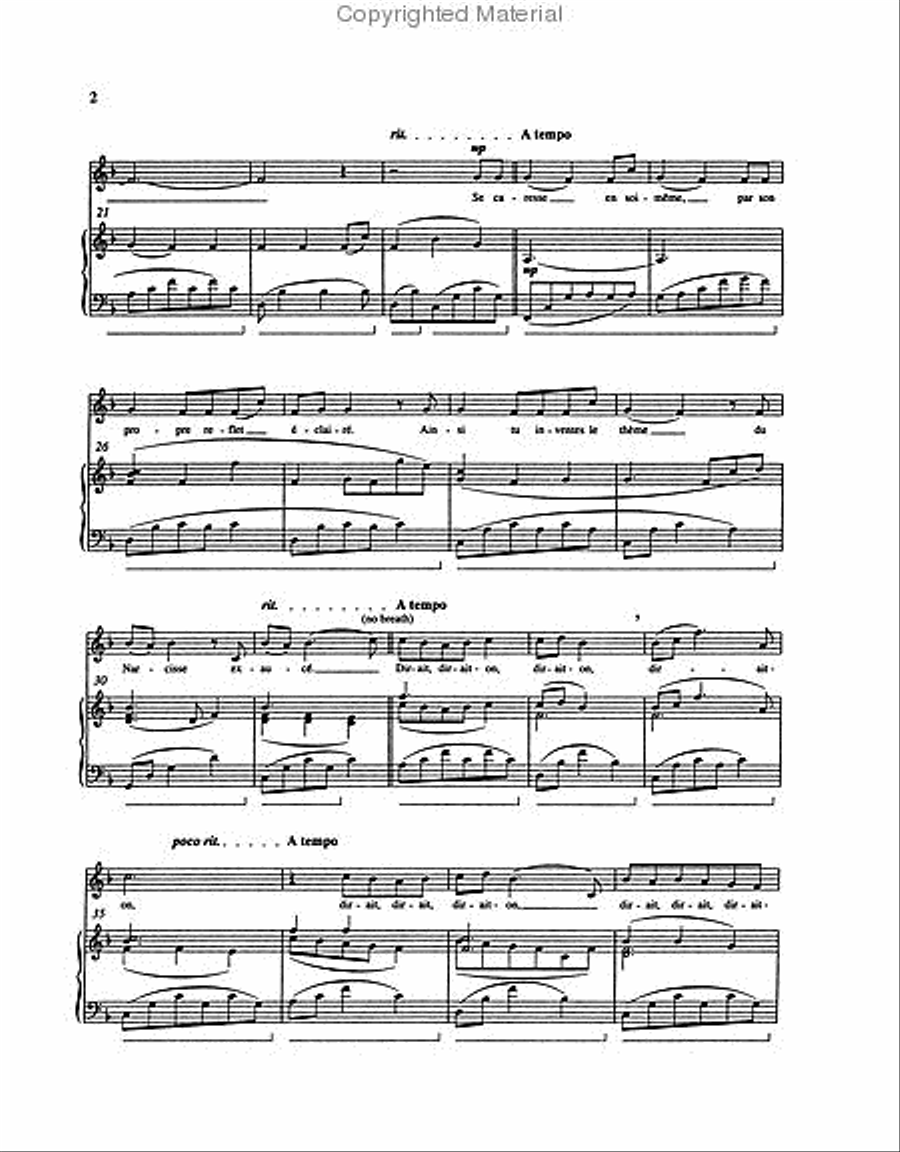 Dirait-on from “Les Chansons des Roses” High Voice scores gallery preview page 3