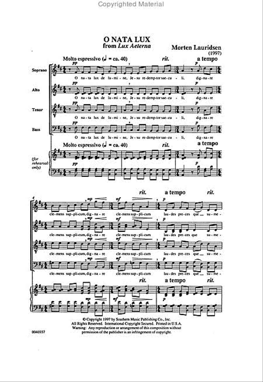 O Nata Lux 4-Part scores gallery preview page 2