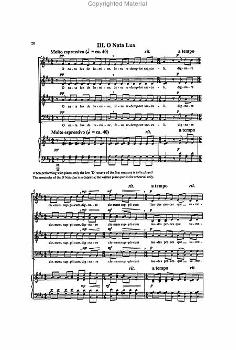 Lux Aeterna 4-Part scores gallery preview page 4