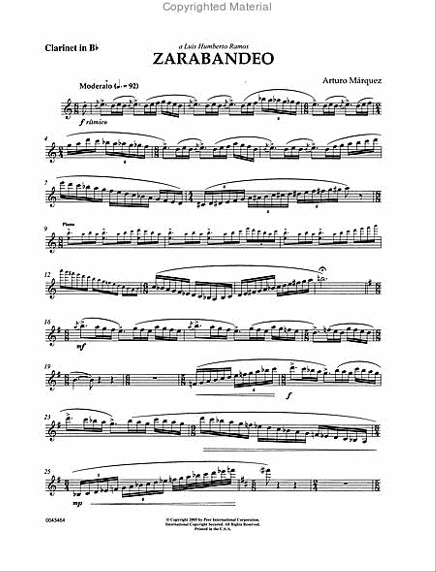 Zarabandeo Clarinet Solo scores gallery preview page 4