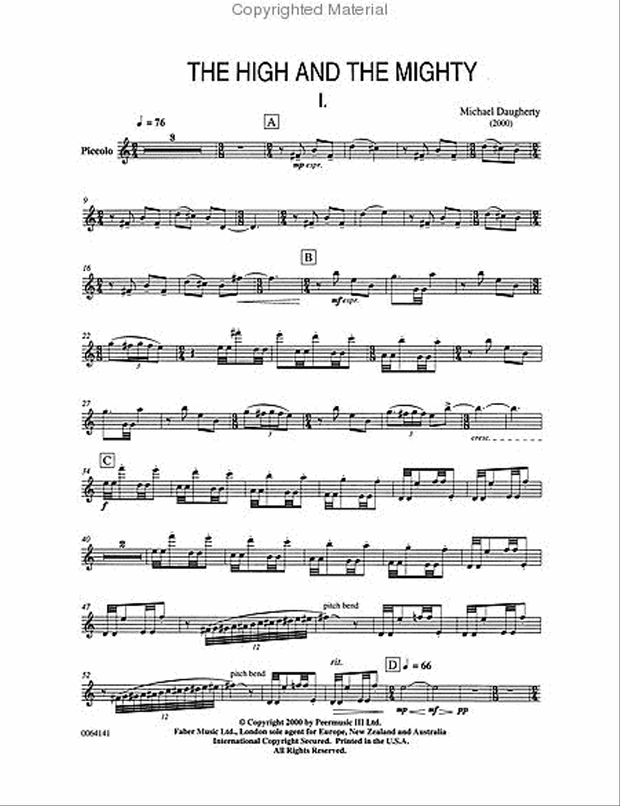 The High and the Mighty Piccolo scores gallery preview page 4