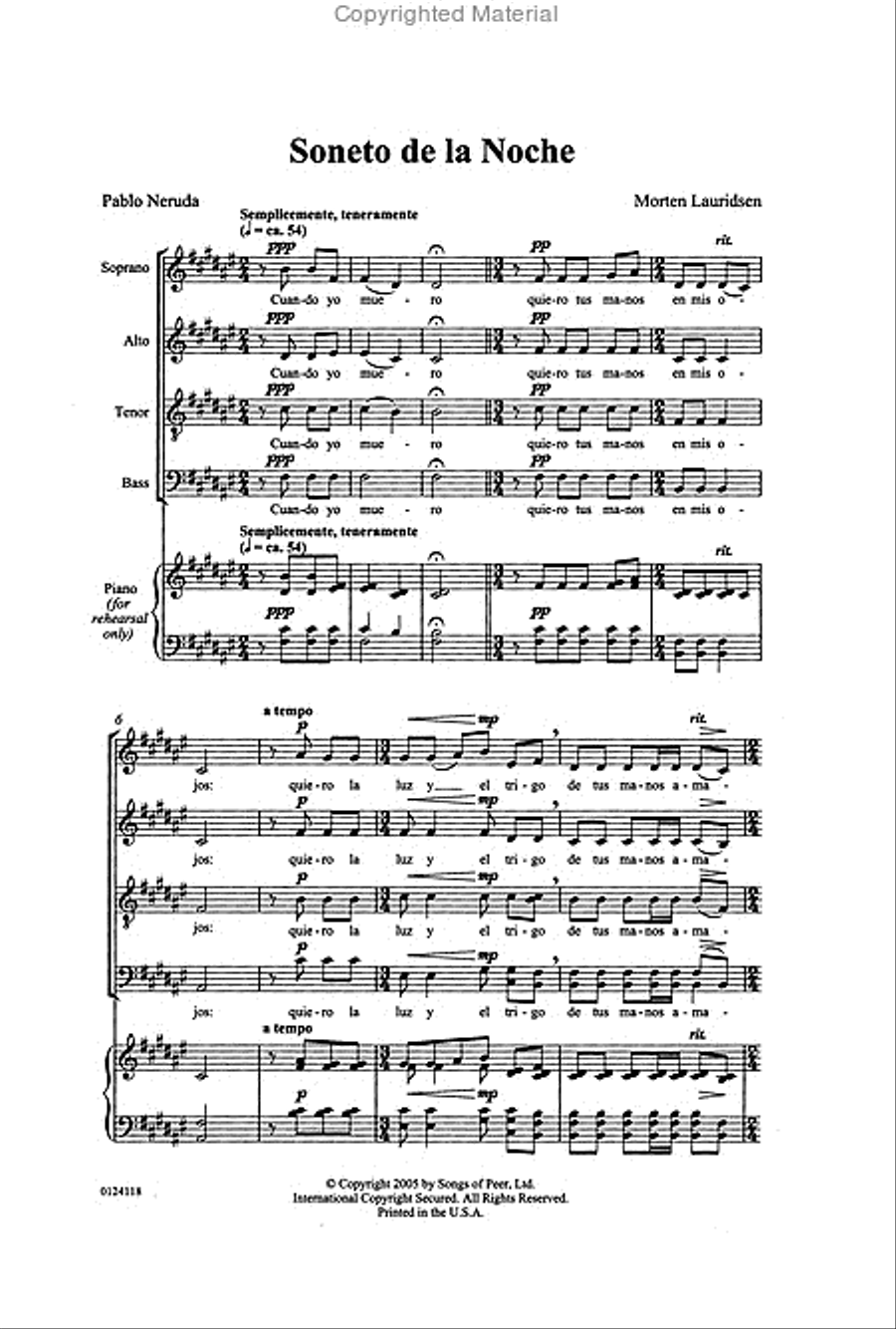 Soneto de la Noche 4-Part scores gallery preview page 2
