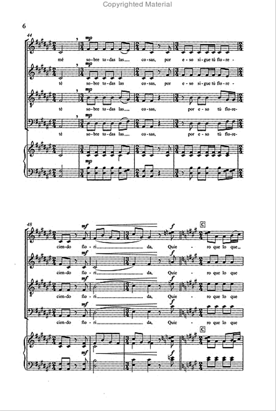Soneto de la Noche 4-Part scores gallery preview page 3