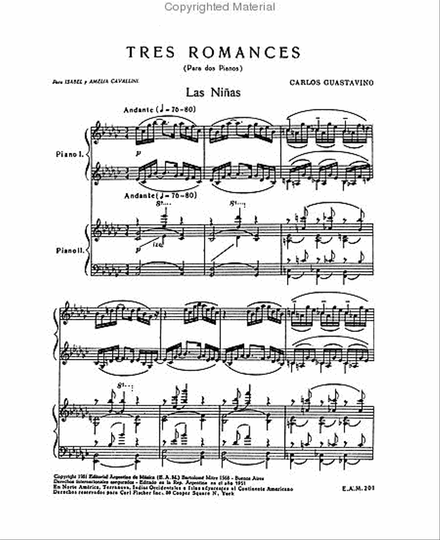 Tres Romances Argentinos Piano Duet scores gallery preview page 2