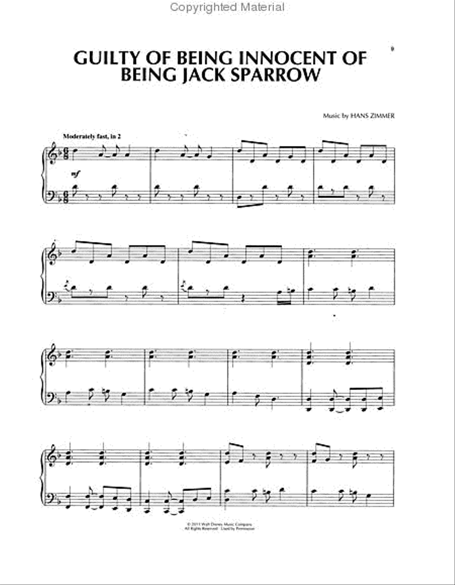The Pirates of the Caribbean – On Stranger Tides Piano Solo scores gallery preview page 2