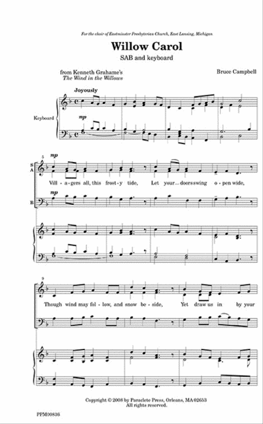 Willow Carol Willow Carol 3-Part scores gallery preview page 1