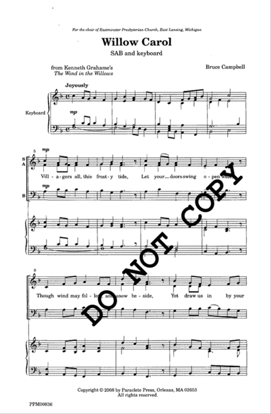 Willow Carol Willow Carol 3-Part scores gallery preview page 2