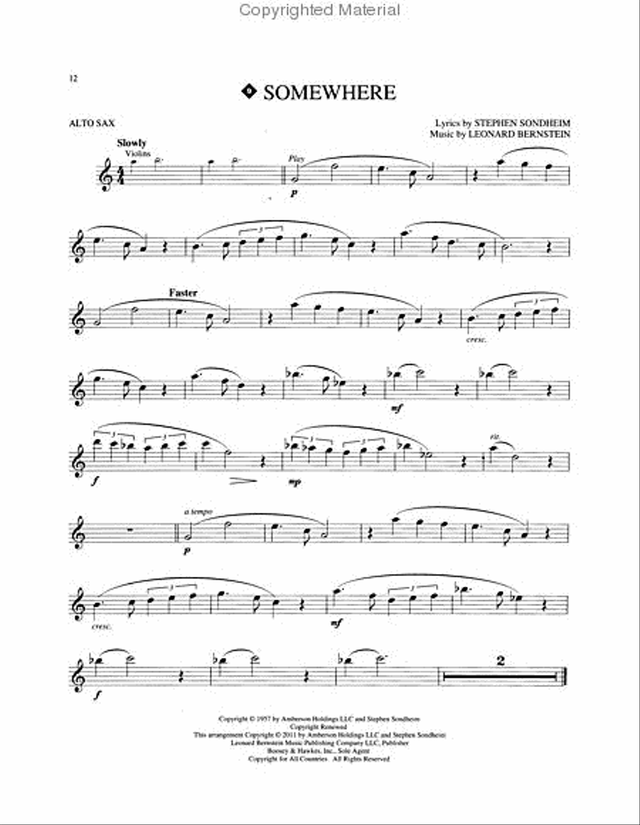 West Side Story for Alto Sax Alto Saxophone scores gallery preview page 4