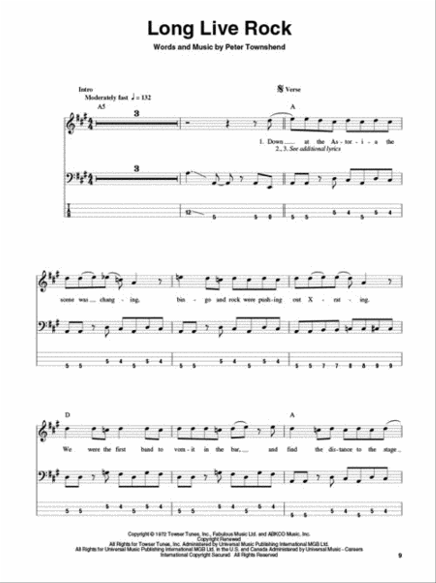 The Who Bass Guitar Tablature scores gallery preview page 5