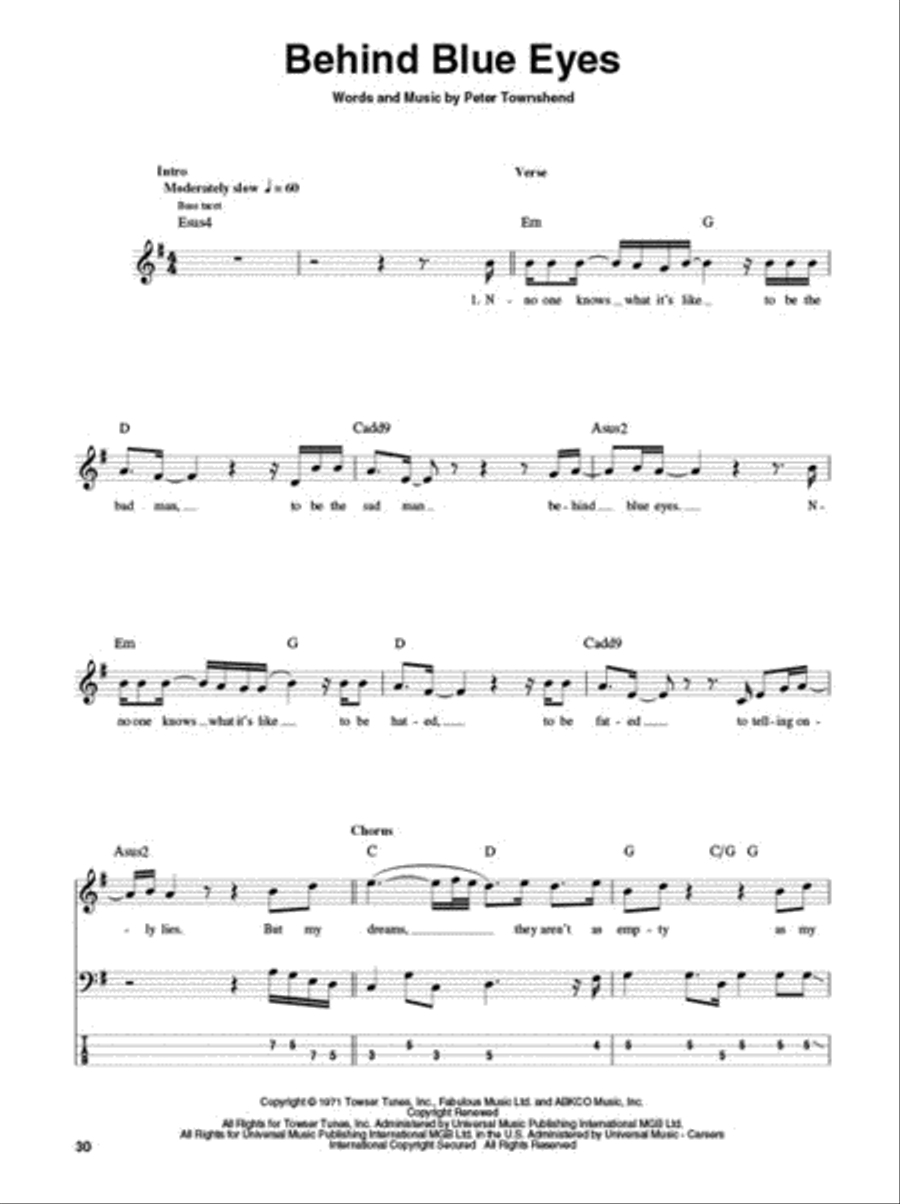 The Who Bass Guitar Tablature scores gallery preview page 6