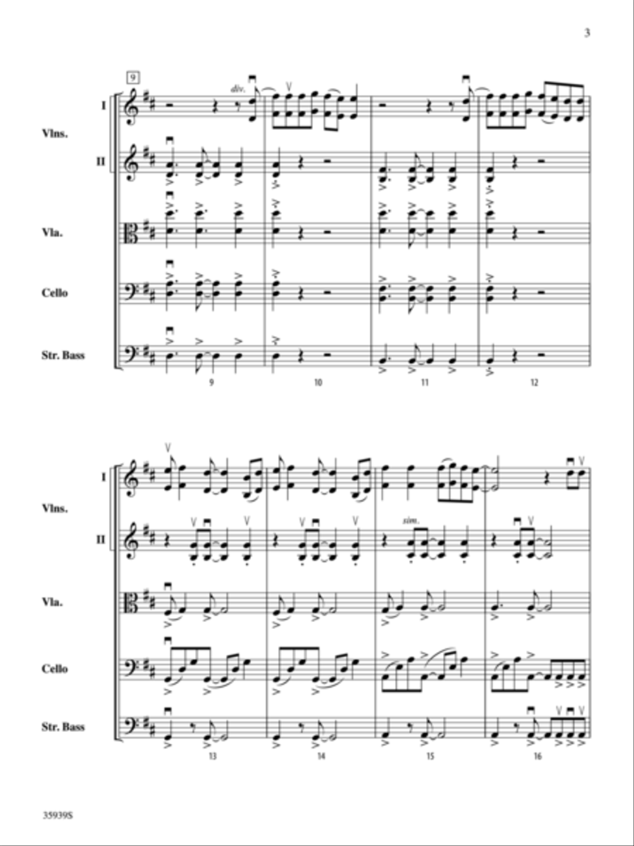 American Idiot -- The Musical, Selections from String Orchestra scores gallery preview page 3