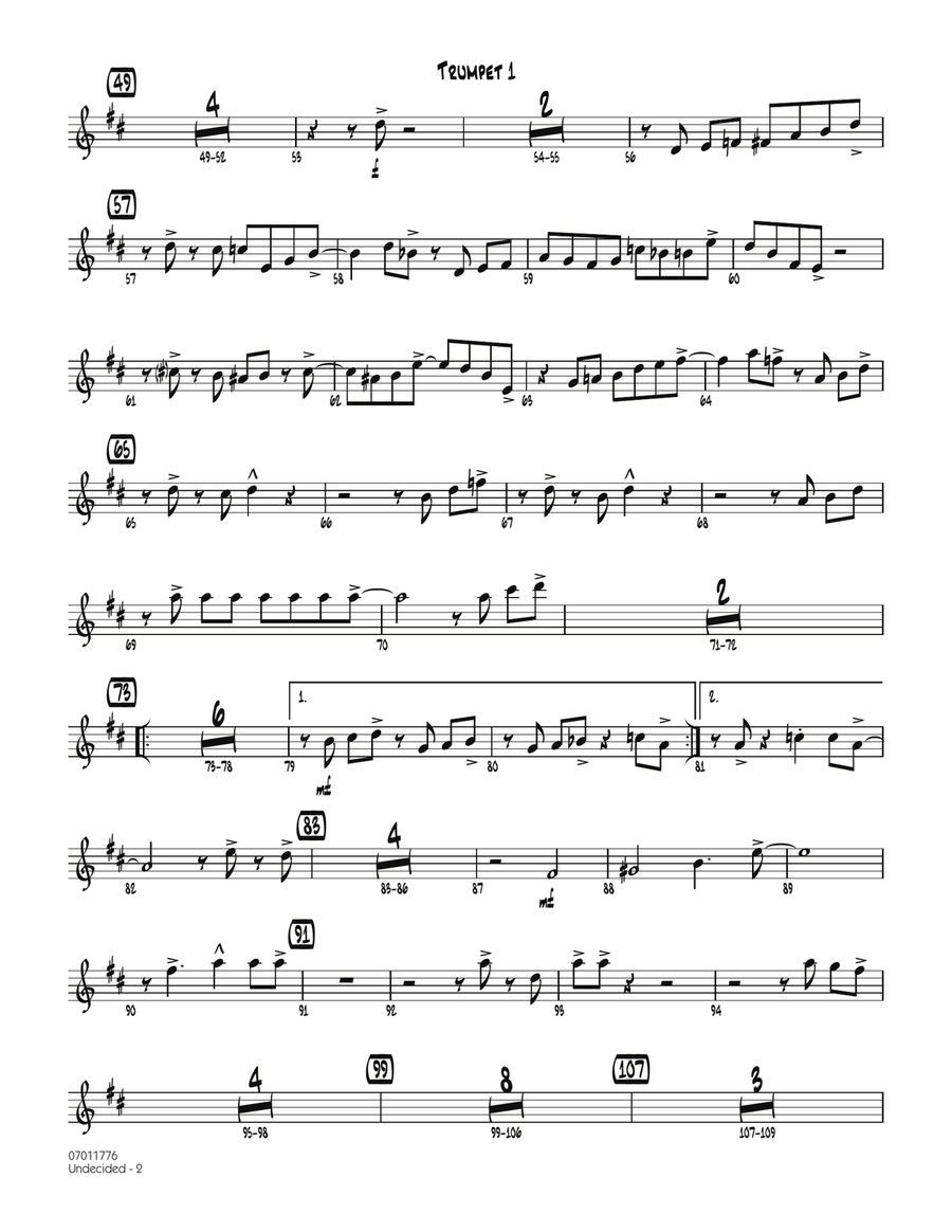 Undecided - Trumpet 1 Undecided - Trumpet 1 Jazz Ensemble scores gallery preview page 2