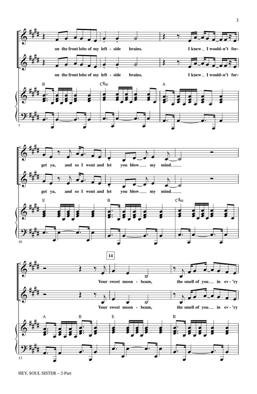 Hey, Soul Sister Hey, Soul Sister 2-Part scores gallery preview page 2
