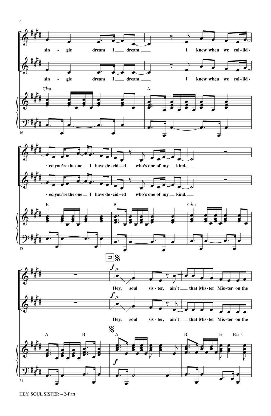Hey, Soul Sister Hey, Soul Sister 2-Part scores gallery preview page 3