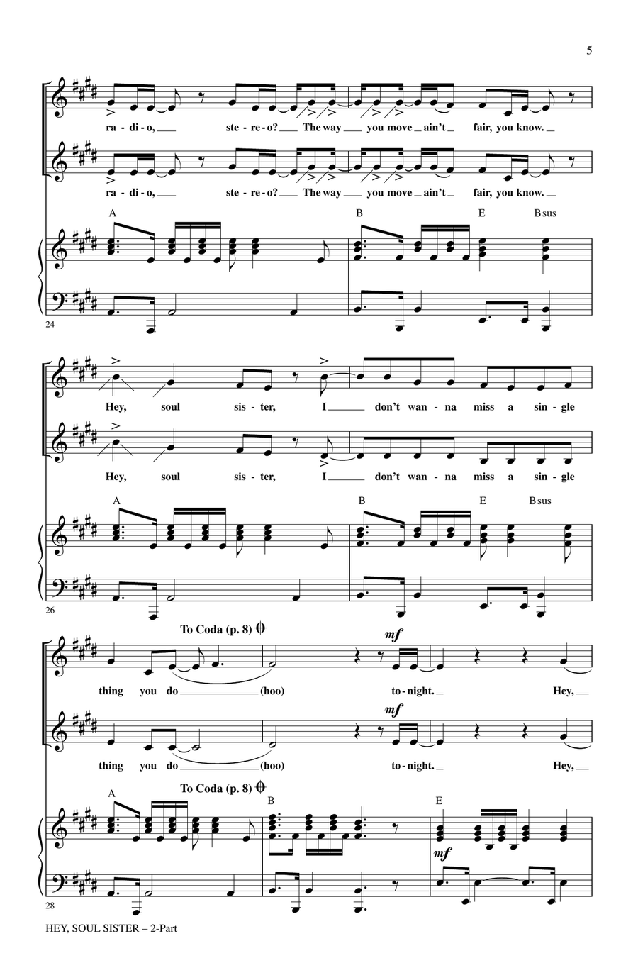 Hey, Soul Sister Hey, Soul Sister 2-Part scores gallery preview page 4