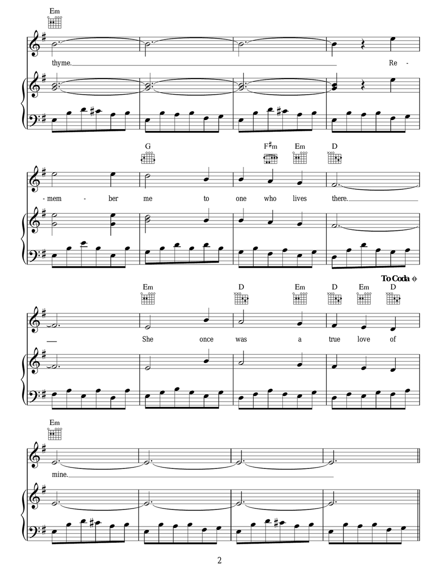 Scarborough Fair / Canticle Acoustic Guitar scores gallery preview page 2
