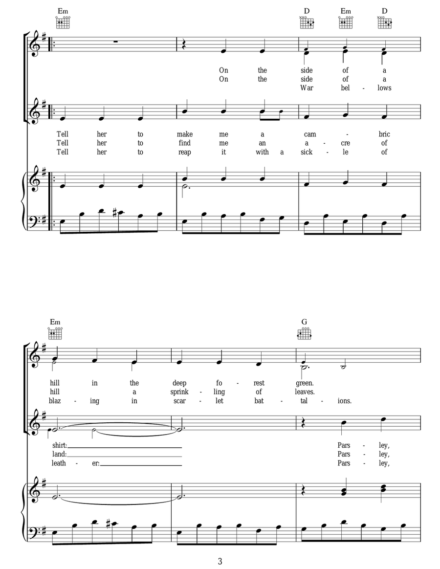 Scarborough Fair / Canticle Acoustic Guitar scores gallery preview page 3