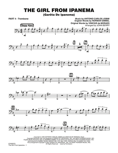 The Girl From Ipanema (Garota De Ipanema) - Part 4 - Trombone
