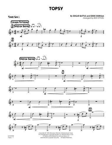 Topsy - Tenor Sax 1