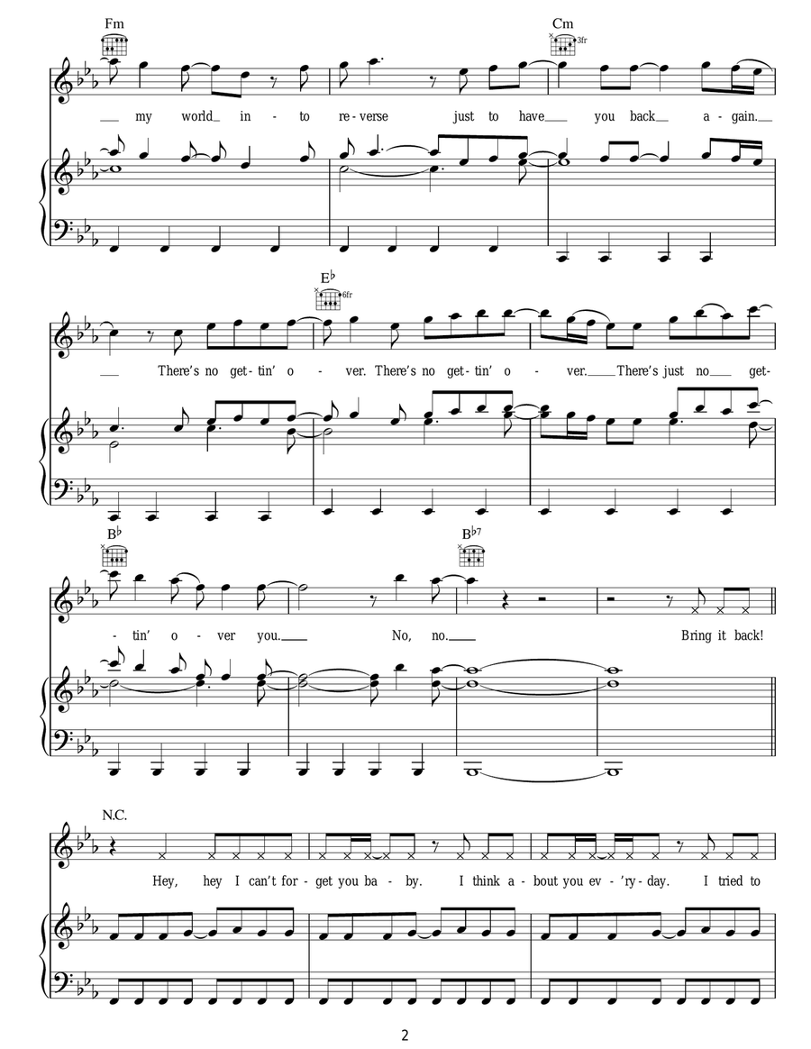 Gettin' Over You Gettin' Over You Acoustic Guitar scores gallery preview page 2