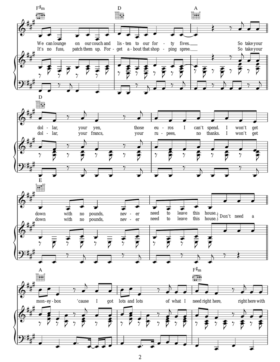 Moneybox Moneybox Acoustic Guitar scores gallery preview page 2