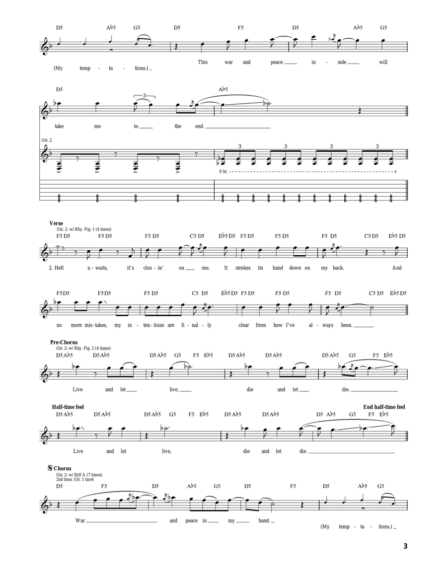 War And Peace War And Peace Acoustic Guitar scores gallery preview page 3