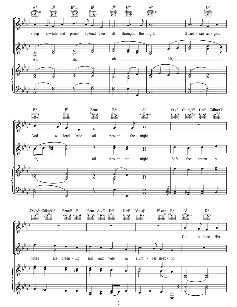 All Through The Night (Ar Hyd Y Nos) Acoustic Guitar scores gallery preview page 3