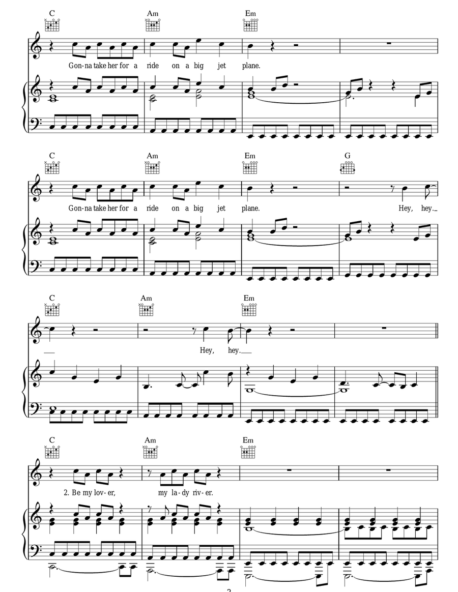 Big Jet Plane Big Jet Plane Acoustic Guitar scores gallery preview page 3