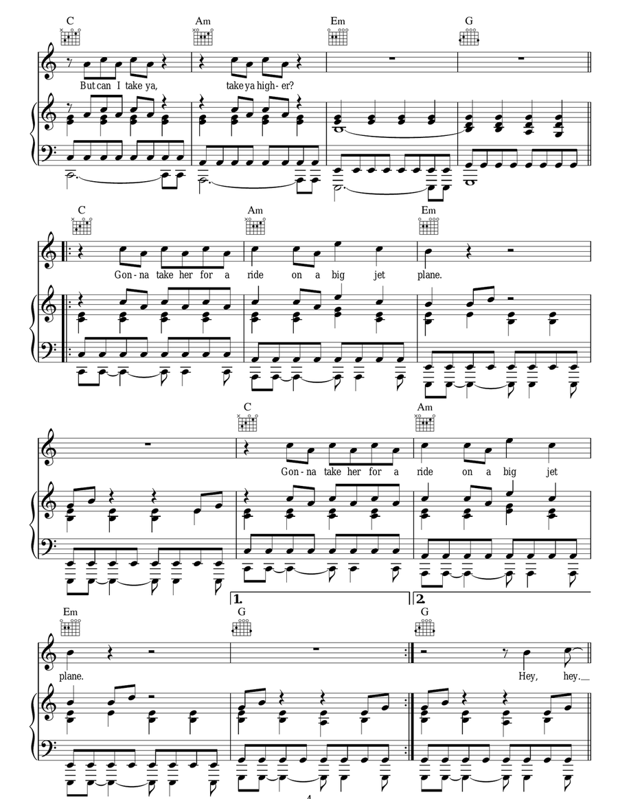Big Jet Plane Big Jet Plane Acoustic Guitar scores gallery preview page 4