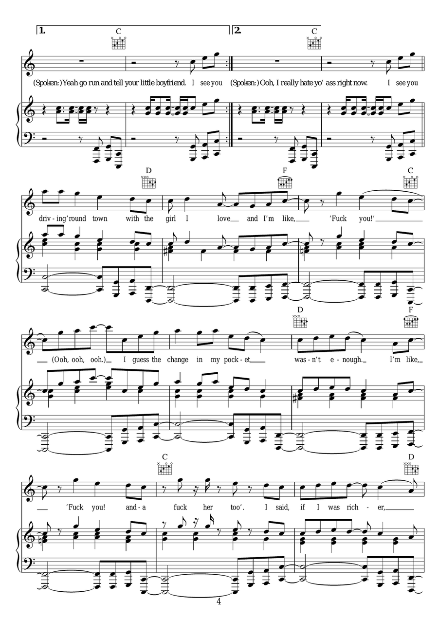 F**k You! F**k You! Acoustic Guitar scores gallery preview page 4