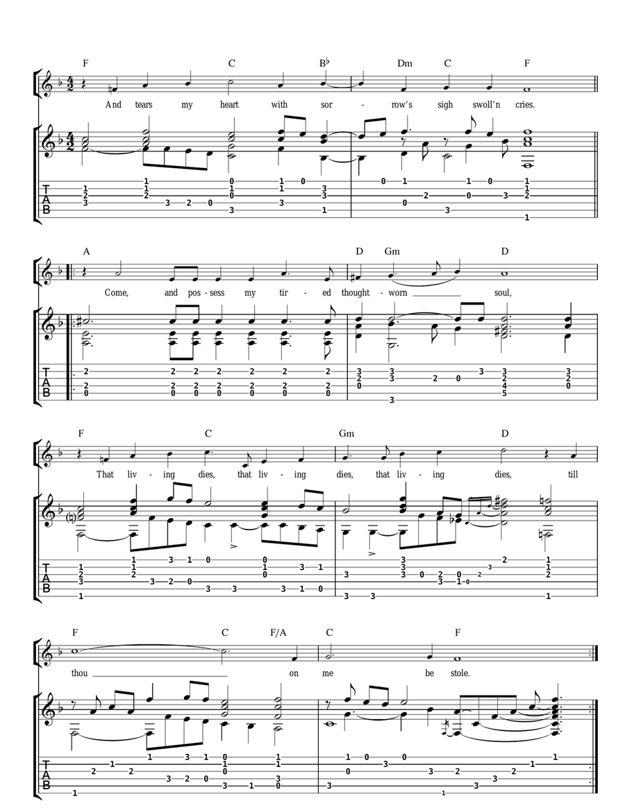 Come, Heavy Sleep (as performed by Sting and Edin Karamazov) Acoustic Guitar scores gallery preview page 2