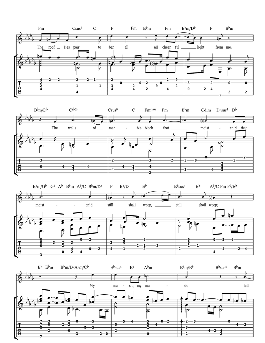In Darkness Let Me Dwell (as performed by Sting and Edin Karamazov) Acoustic Guitar scores gallery preview page 2