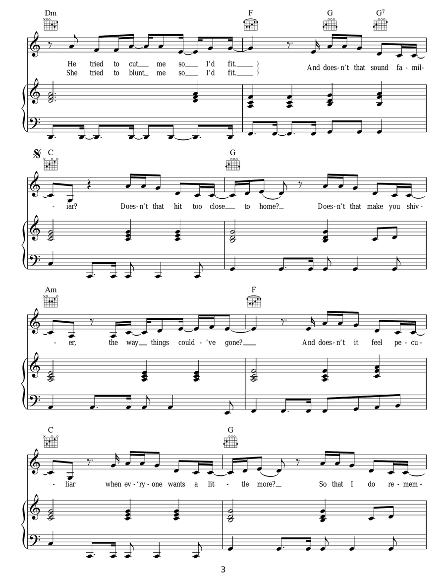 Scar Scar Acoustic Guitar scores gallery preview page 3