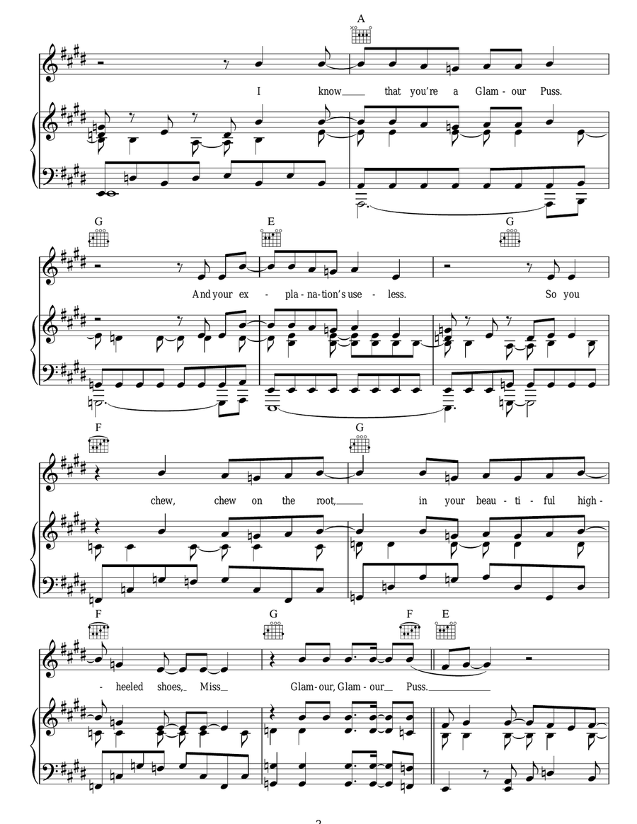 Glamour Puss Glamour Puss Acoustic Guitar scores gallery preview page 3