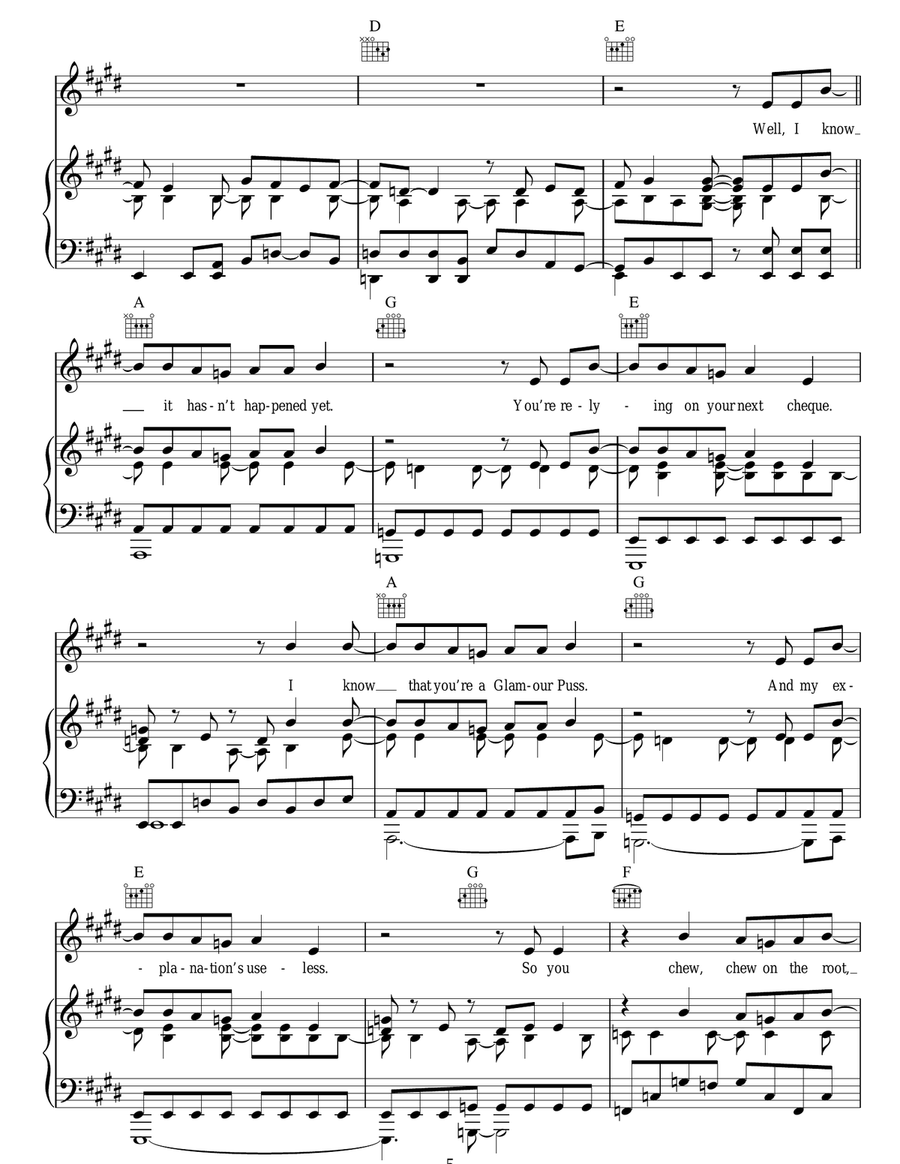 Glamour Puss Glamour Puss Acoustic Guitar scores gallery preview page 5
