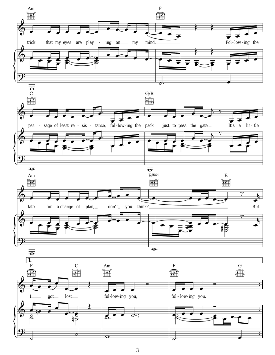 Lost Lost Acoustic Guitar scores gallery preview page 3