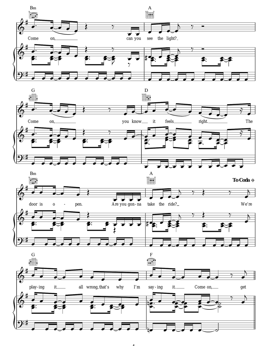 Come On, Get In Come On, Get In Acoustic Guitar scores gallery preview page 4