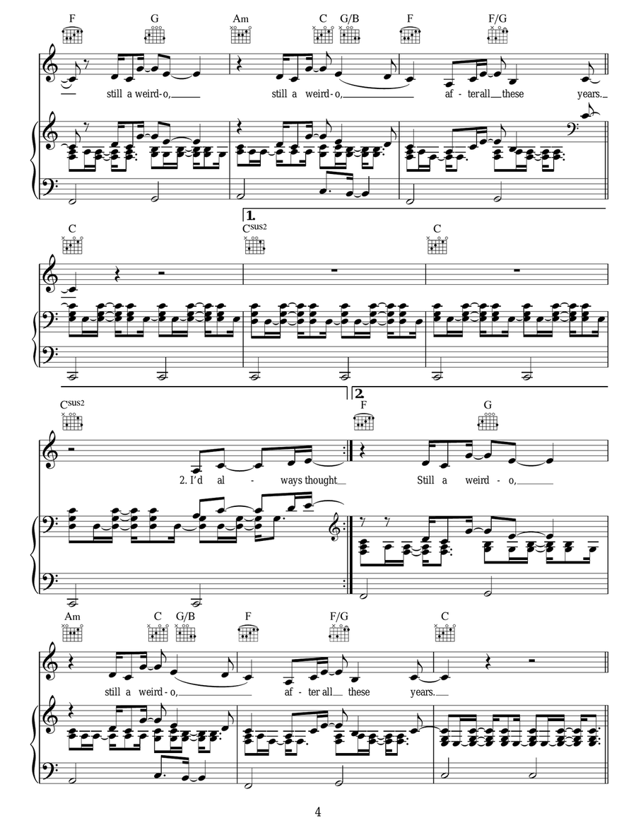 (Still A) Weirdo (Still A) Weirdo Acoustic Guitar scores gallery preview page 4