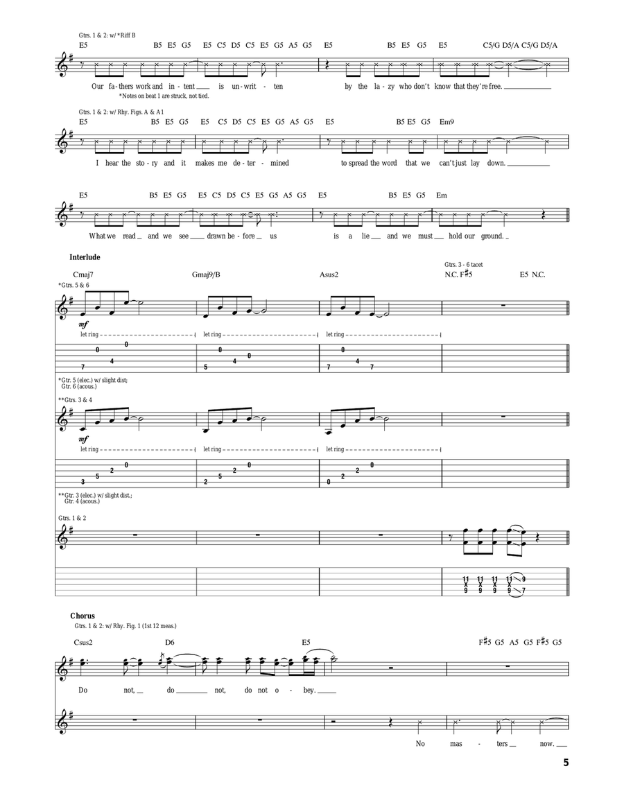 Do Not Obey Do Not Obey Acoustic Guitar scores gallery preview page 5