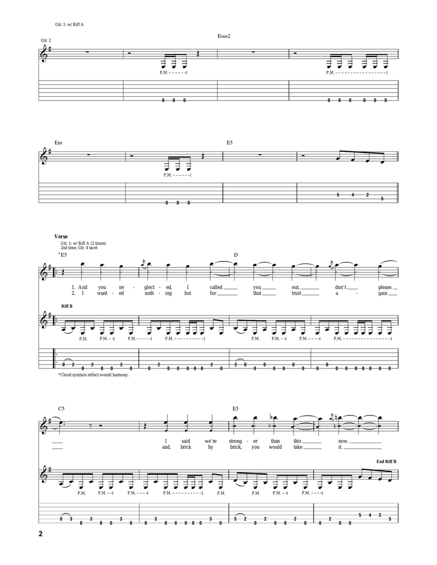 Two Weeks Two Weeks Acoustic Guitar scores gallery preview page 2