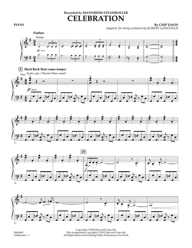 Celebration (Mannheim Steamroller) - Piano