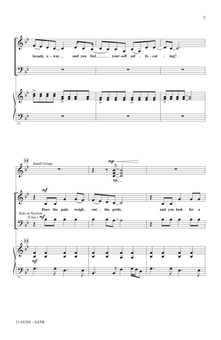 21 Guns (from Green Day's American Idiot) (arr. Roger Emerson) 4-Part scores gallery preview page 2
